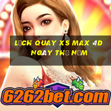 Lịch quay XS Max 4D ngày thứ năm