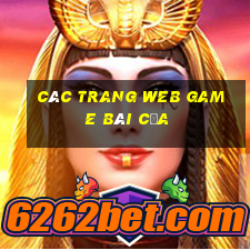 Các trang web game bài của