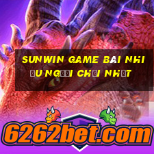 Sunwin Game Bài Nhiều Người Chơi Nhất