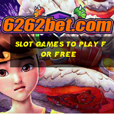 slot games to play for free