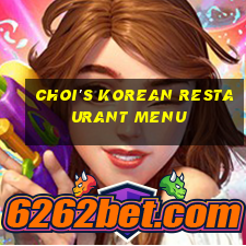 choi's korean restaurant menu